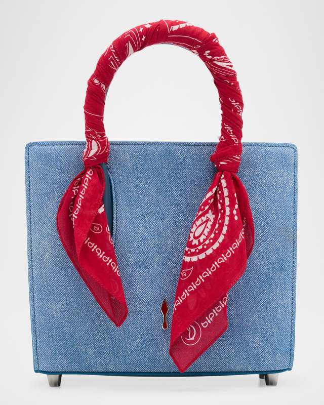 Paloma Mini Bandana Top-Handle Bag in Cotton Denim